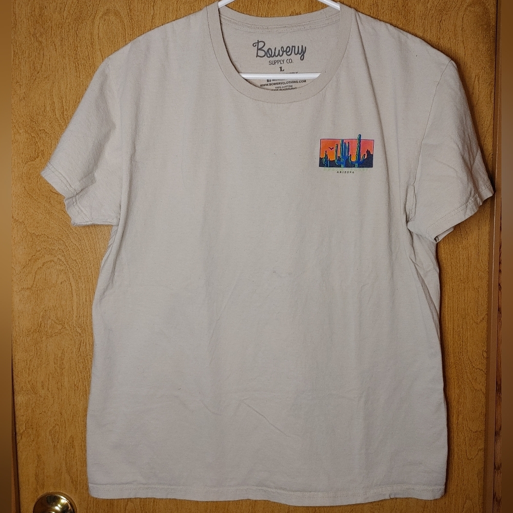 Bowery Cream T-Shirt With Death Valley Arizona Graphic Cotton L